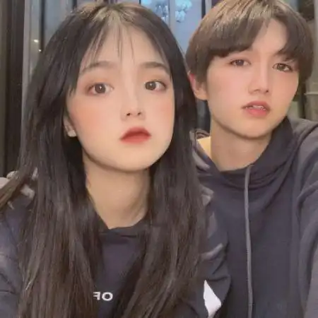 可爱清新真人情头一男一女同一对的