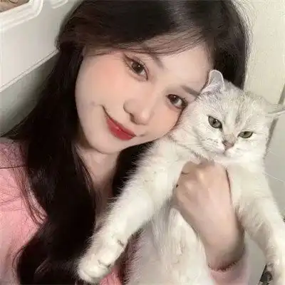 欧美系头像女抱猫头像图