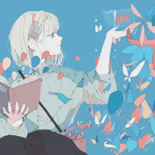 头像蓝色系动漫女头像2