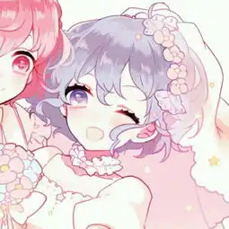 粉色系闺蜜头像,两人