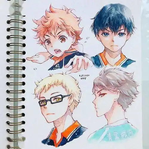 水彩动漫少女心爆棚干净画风插画人物作品
