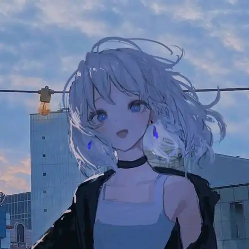 淡粉色淡蓝色动漫闺密头像