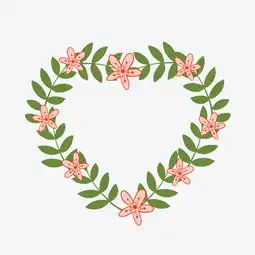 手绘花草花卉心形边框插画图片素材其他格式下载动漫人物大全