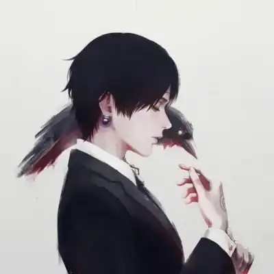 现代卡通油画头像男