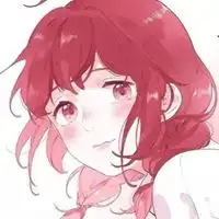 红色漫画女生头像
