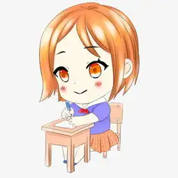 手绘写作业q版少女png素材图片素材其他格式下载动漫人物大全