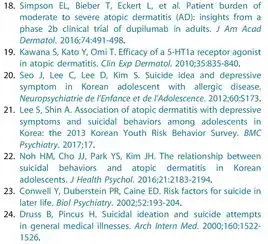 特应性皮炎抑郁症和自杀意念之间的相关性研究系统回顾和meta分析