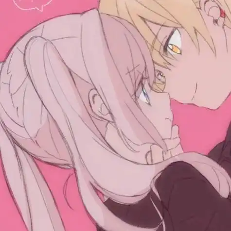 情头粉色少女心动漫情侣头像系列4