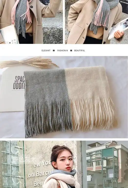 围巾女秋冬季韩版百搭学生软妹加厚情侣日系毛线ins少女心围脖男