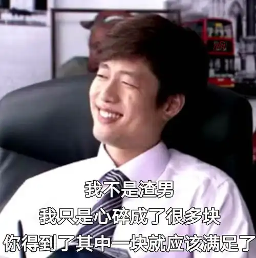 我不是渣男我只是心碎成了很多块,你得到了其中一块就应该满足了好骚男孩洪世贤表情包系列影视表情表情