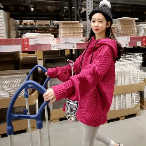 拼色宽松针织毛衣,冬天让你舒适暖洋洋