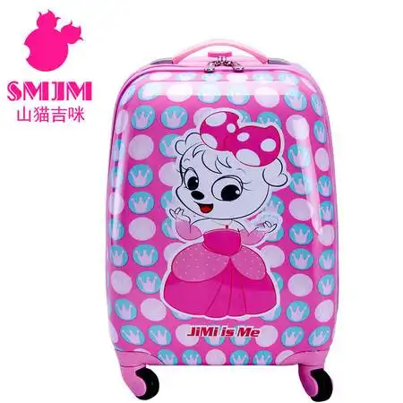 山猫吉咪smjm儿童拉杆箱18寸小学生卡通蛋壳旅行箱万向轮女孩行李箱子女图片大全邮乐官方网站