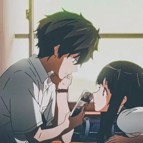 动漫情侣头像和你在一起的每分每秒