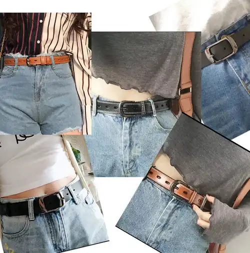 真牛皮女皮带韩版学生简约百搭ins风牛皮针扣牛仔裤装饰宽腰带女