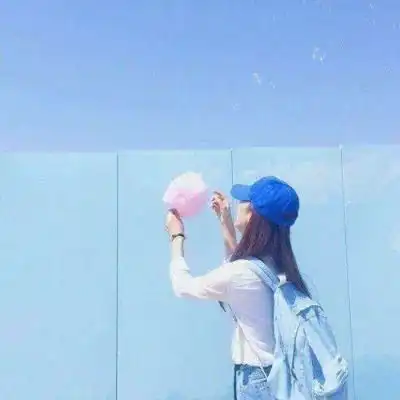 韩国蓝色系女生头像蓝色