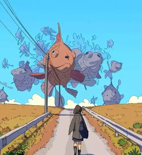 插画艺术魔幻的故事,只是一个个梦