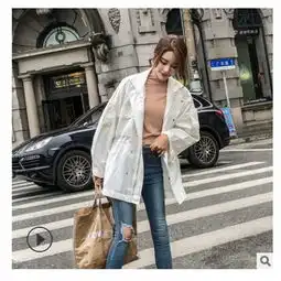 秋季新款抽绳小个子宽松休闲气质百搭纯色外套时尚风衣韩系女依生