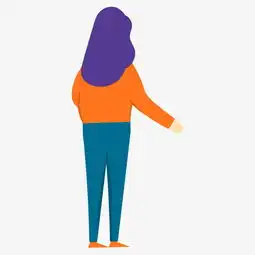 紫色长发的卡通美女背影免抠图图片素材其他格式下载动漫人物大全