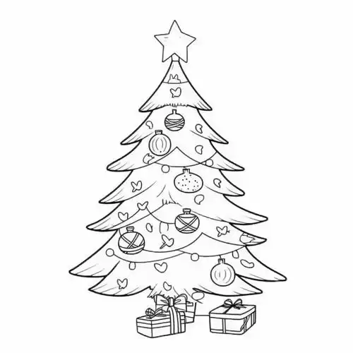 简约黑白线条风格圣诞树素材图片广告素材下载至来源处