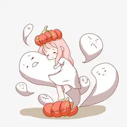 万圣节白色温暖系列卡通手绘图片素材其他格式下载动漫人物大全