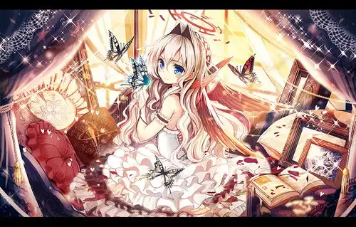 动漫美图丨带翅膀会飞的少女,虚幻又美丽翅系少女特辑