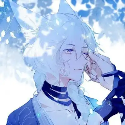 动漫男头蓝色治愈系我在等你