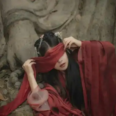 很火的古风红衣头像