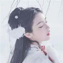 古风头像女青色系意境闺