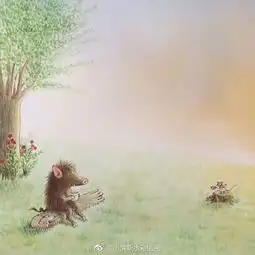 户外小动物清新风手绘插画作品