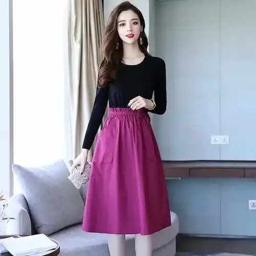 2018秋装新款初秋长袖针织连衣裙有女人味的气质韩版早秋裙子