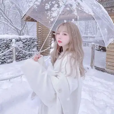 雪天女生头像唯美图片