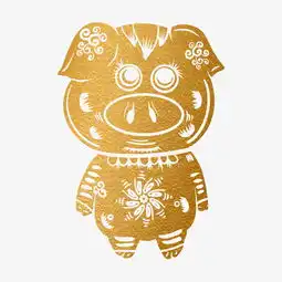 微信卡通猪头像剪纸