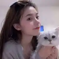 一个女孩抱着猫的头像一个女的抱着一只猫的头像