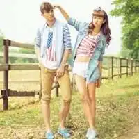 绿色系情侣头像双人图文