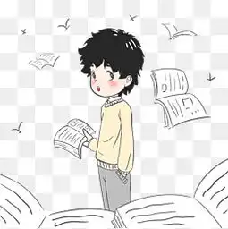 读书卡通头像男生