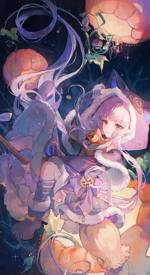 日韩系厚涂风格的美少女插画,画面又丰富还不花哨