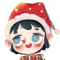 私藏版圣诞女孩卡通手绘头像图片