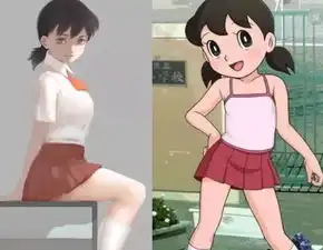 动漫角色长大后什么样子静香成了腿精女神,小丸子不忍直视