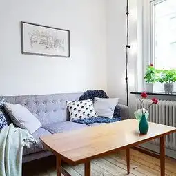 布艺80㎡田园沙发小户型单身公寓浪漫韩式风格客厅效果图