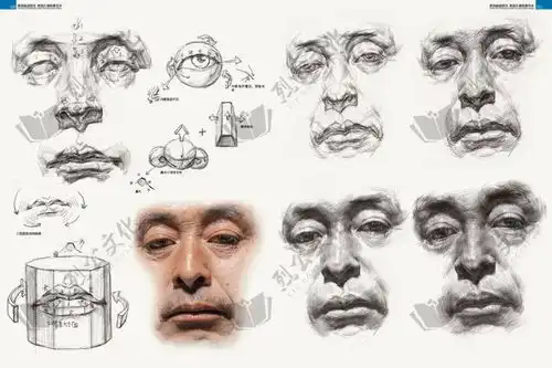 陈明钱教你画自然光头像临摹范本复杂原理简约化精准概括手法3小时高分自然光画面体系打造人物造型内形黑白灰空间节奏最强