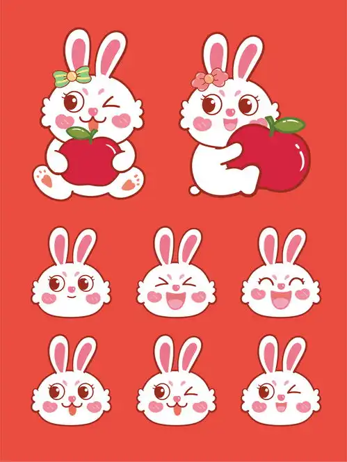 蜜糖兔插画卡通08萌萌兔