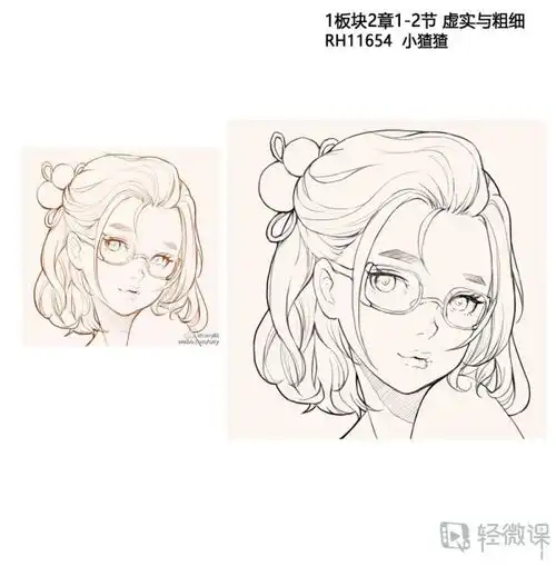 卡通图片可爱头像素描三