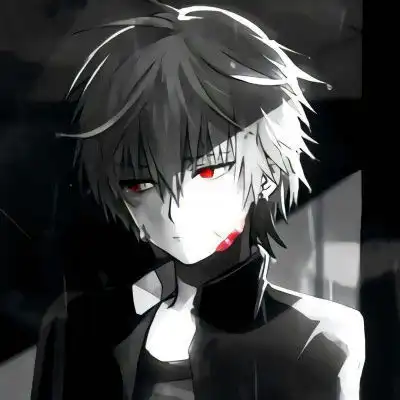 黑白动漫头像红眼睛男红瞳异瞳酷帅图片