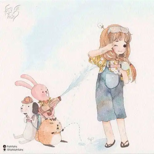 治愈系人物风格画动漫头