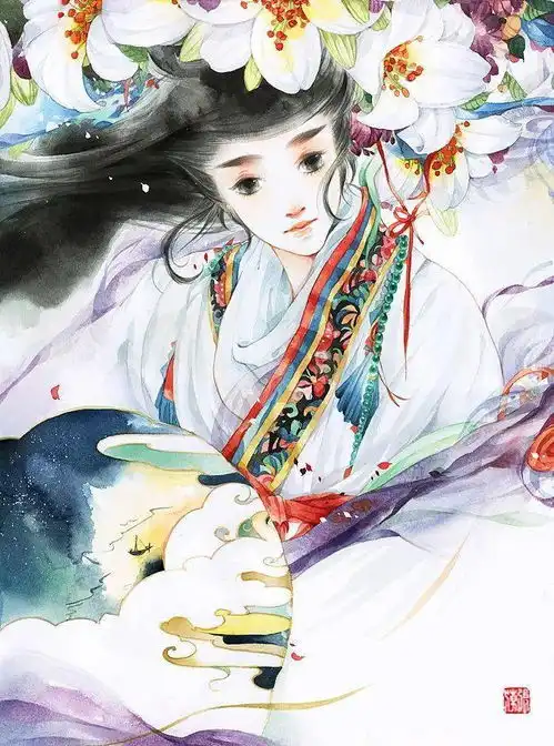 她用水彩画出绝美古风美眉,唤醒少女心中的三生三世,美哭了