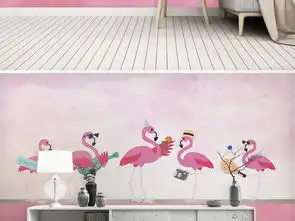 北欧ins风卡通粉色火烈鸟背景墙图片设计素材高清模板下载494.15mb儿童房背景墙大全