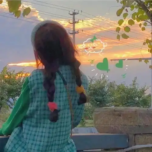 闺蜜头像,绿色系文案