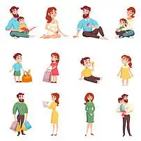 父母孩子男孩女孩卡通形象矢量图图片素材模板下载1.13mb其他大全生活工作