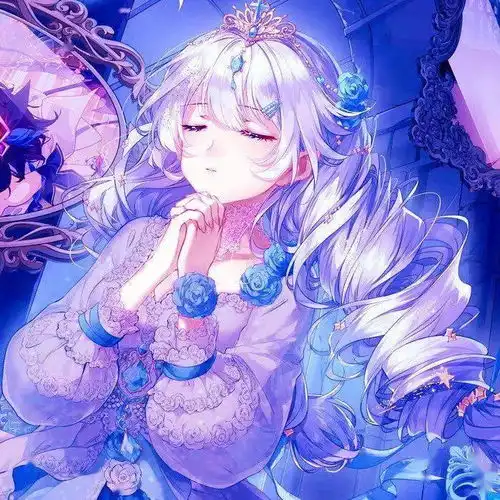 蓝色系列动漫女生,刚开始是假装坚强,后来就真的坚强了