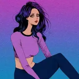 高冷女生头像漫画黑色系